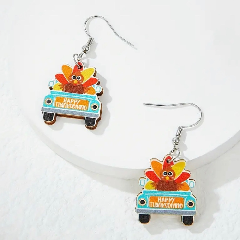 New Thanksgiving turkey boho turquoise earrings